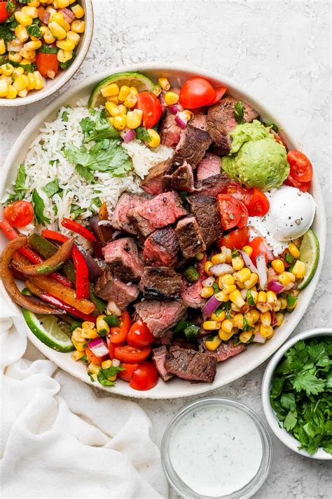 Steak Fajita Bowl + Corn Salsa - The Wooden Skillet