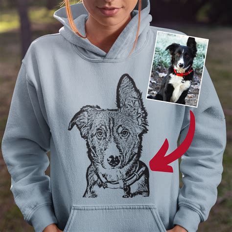 Pet Portrait Hoodie Hoodie Dog Face Personalized Hoodie Dog - Etsy