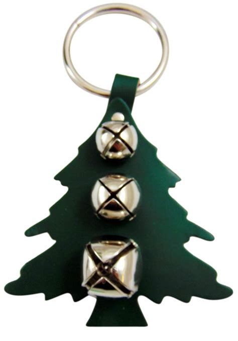 Buy Christmas Tree Sleigh Bell Door Hanger with Brass Bells and Green ...