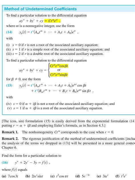 ordinary differential equations - Method of Undetermined Coefficients ...