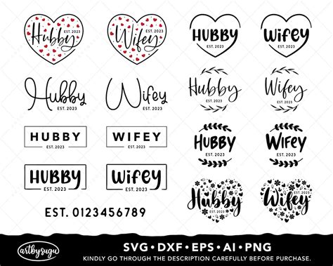 Buy Wifey Est 2023 SVG Hubby Est 2023 SVG Wifey Hubby Shirt Svg Online ...