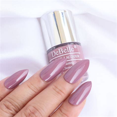 DeBelle Gel Nail Lacquer – Majestique Mauve | Soft Muted Mauve Nail ...