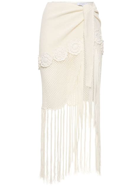 Fringed crochet cotton blend sarong - Weworewhat - Women | Luisaviaroma