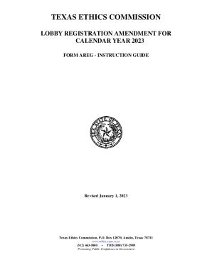 Fillable Online ethics state tx Form AREG (Lobby Registration Amendment ...