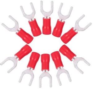 SK Electronics 100 Pcs Insulated Fork U-Type Wire Connector Fit Wire ...