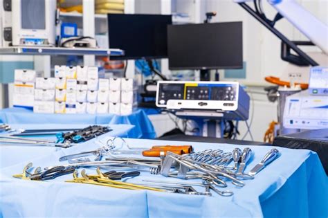 Neurosurgical metal instruments and electronic consoles in surgical ...
