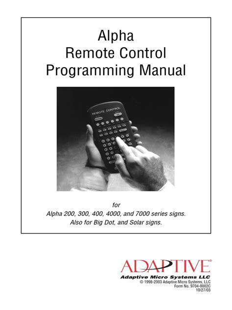 Image result for Alpha 215C Remote Control Programming Manual PDF
