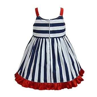 Buy Hopscotch A.T.U.N Girls' Cotton Stripe Julie Dress in Navy Colour ...