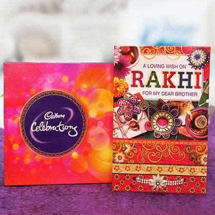 Rakhi With Greeting Card And Celebrations– Bloomsvilla