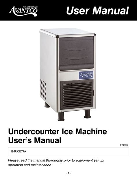 Avantco Ice UC-B-77-A 14 13/16″ Air Cooled Undercounter Bullet Ice ...