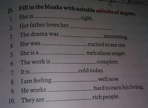 fill in the blanks with adverb of degree-: - Brainly.in