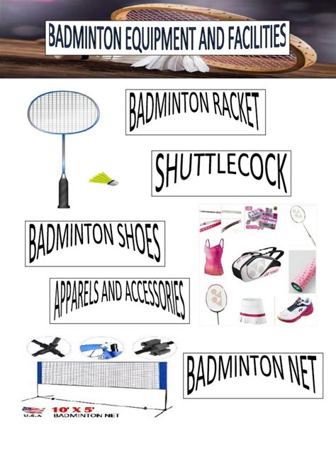 Badminton Equipment List 的图像结果