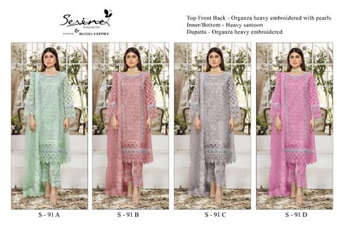 SERINE PRESENT PAKISTANI SEMI STITCH HEAVY EMBROIDERY SUITS ON WHOLESALE