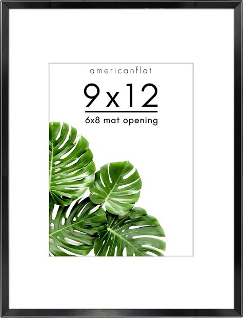 Amazon.com - Americanflat Aluminum 9x12 Picture Frame with Shatter ...