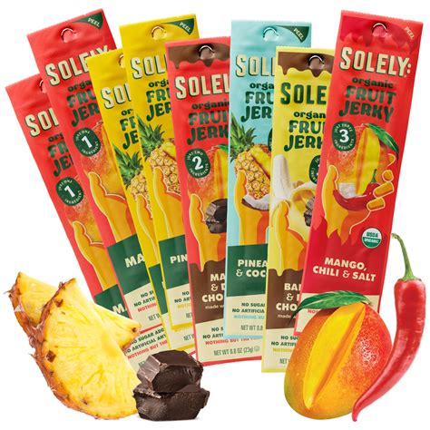 Amazon.com: SOLELY - Organic Fruit Jerky Variety Pack - 8 Flavors, 8 ...
