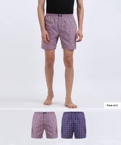 HANES Checkered Men Boxer - Buy Navy-Red Check HANES Checkered Men ...