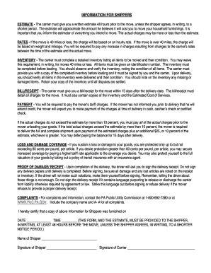 Information For Shippers - Pennsylvania Public Utility Commission - Puc ...
