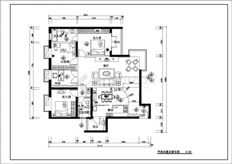 某四室两厅两卫户型私家住宅室内装修设计cad全套施工图（标注详细）_装修文档_土木在线