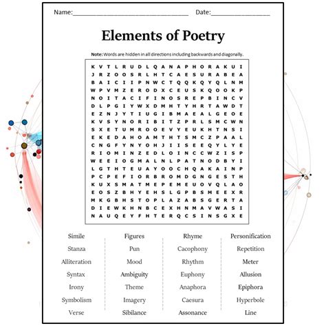 Elements Of Poetry Word Search Puzzle Worksheet Activity PDF ... - Worksheets Library