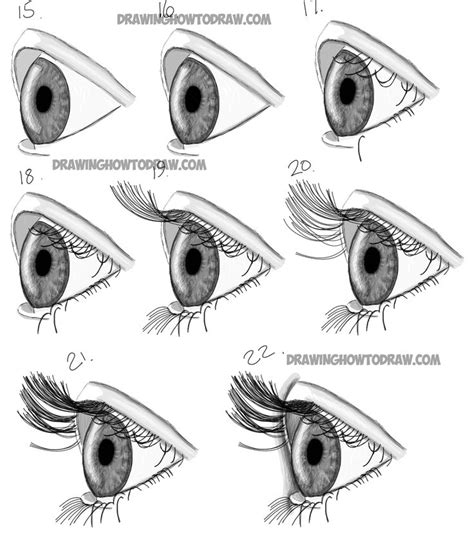 how to draw a side profile eye