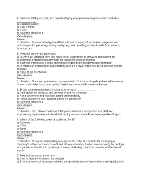 BI-ALL- Merged Multiple choice Questions Study Material - Business ...