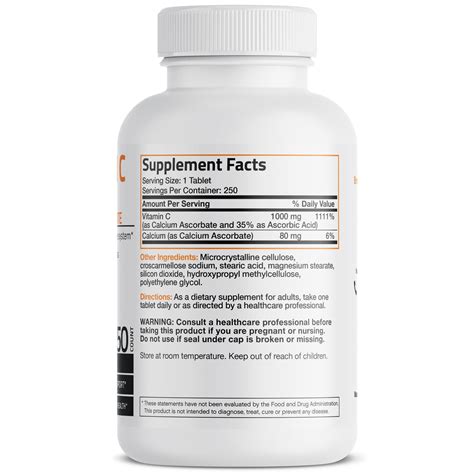 Buffered Vitamin C Calcium Ascorbate | Vitamins & Supplements | Bronson ...