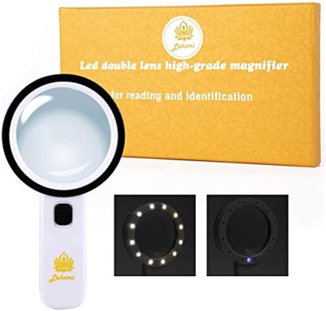 30X Magnifying Glass with Light (12 LED & 1 UV), High Grade Large ...