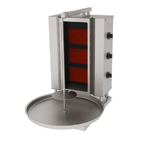 Atalay ADGC-3S Doner Kebab Machine, 3 Burner, Gas Glass
