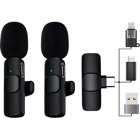 Dual Receivers (2 - Mics, 1 Input) Wireless Collar Microphone Lapel ...