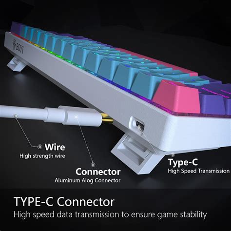 Buy BOYI Wired 60% Mechanical Gaming Keyboard,61 Mini RGB Cherry MX ...
