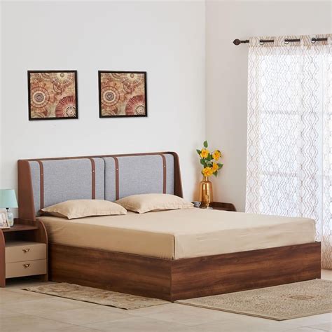 Buy Serenity Frida Queen Bed with Box Storage - Brown from Home Centre ...