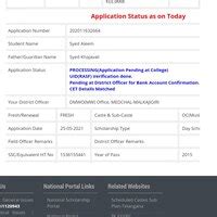 Epass — Pending at District officer for bank account confirmation