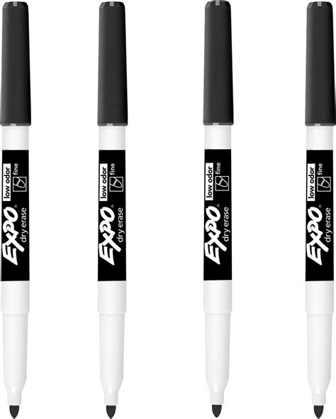 EXPO Low Odor Dry Erase Markers, Fine Point, Black, 4-Count : Amazon.in ...