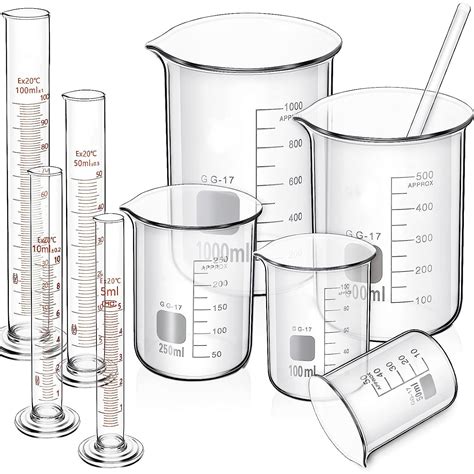 Buy 10pcs Glass Measuring Beaker Graduated Measuring Cylinder with ...