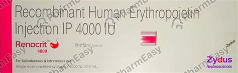 Renocrit 4000 IU Injection (0.4): Uses, Side Effects, Price & Dosage ...