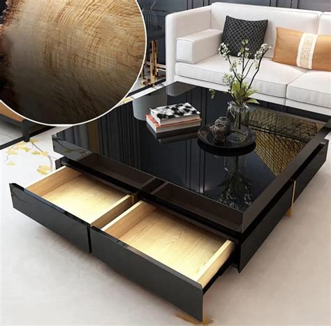 Exclusive Black Centre Table With Maple Storage – PC HOME DECOR