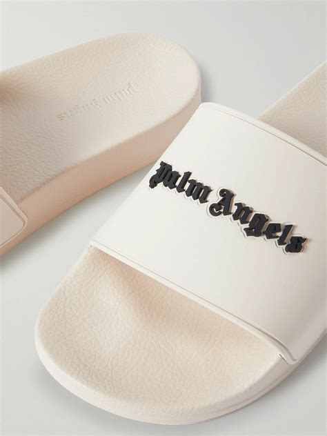 Palm Angels - Logo-Embossed Rubber Slides - White Palm Angels