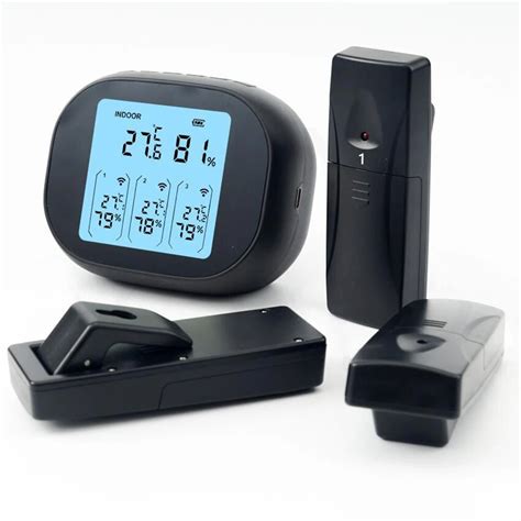 3-in-1 wireless hygrometer with dual sensors indoor outdoor temperature ...