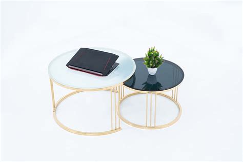 Dream Arts Round Coffee Table Set of 2, Modern Side Tables – AMALFI MART
