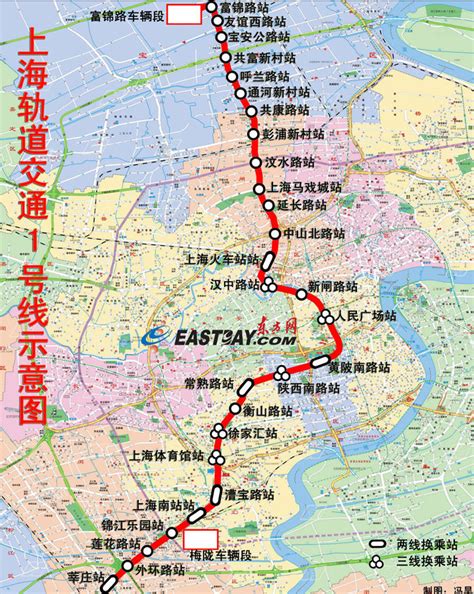 上海地铁1号线线路图_图片_互动百科
