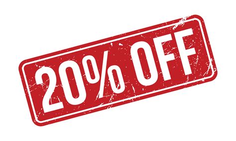 20 Percent Off Rubber Stamp. Red 20 Percent Off Rubber Grunge Stamp ...