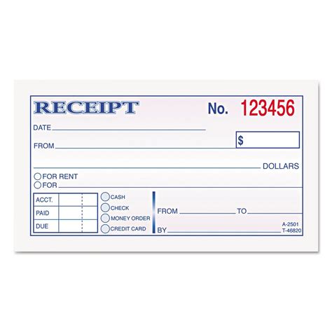 UNIQUE BEAUTY Money Receipt Book, 2-Part, Carbonless, 2 5/8 x 5 3/8 ...