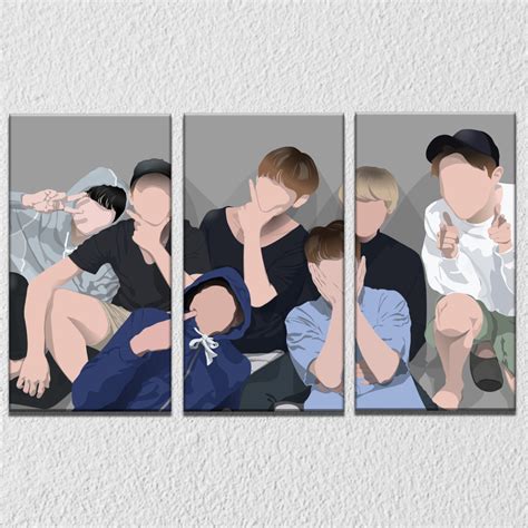 BTS Group Wall Art, Set Of 3 – Myindianthings