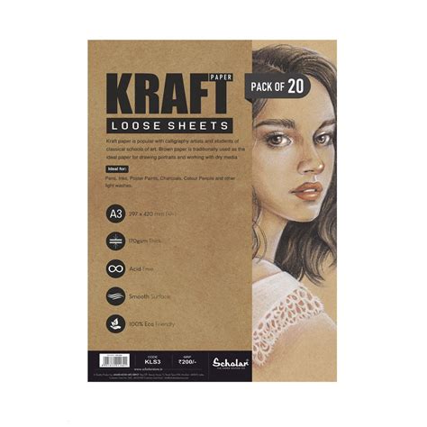 Scholar Artists' Toned Kraft - A3 Sahara Fibrous Texture 170 GSM Poly ...