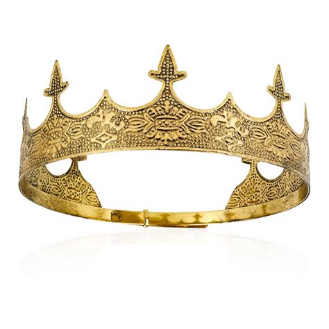 TOBATOBA Gold King Crown for Men - Medieval Renaissance Costume ...