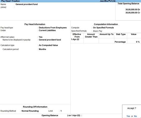 Example Payroll Tally Prime in Tamil