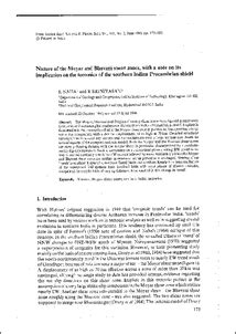 Nature of the Moyar and Bhavani shear zones, with a note on its ...