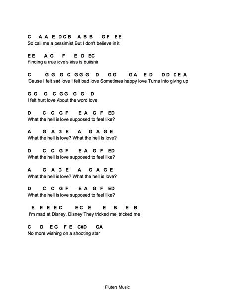 Disney Sheet Music For Flute