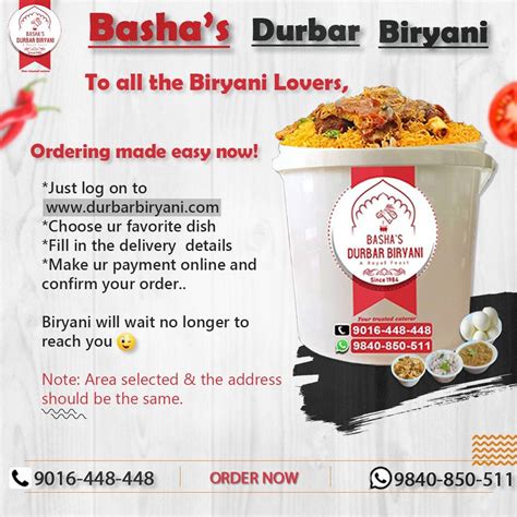 Menu at Bashas Durbar Biryani, Chennai, 1