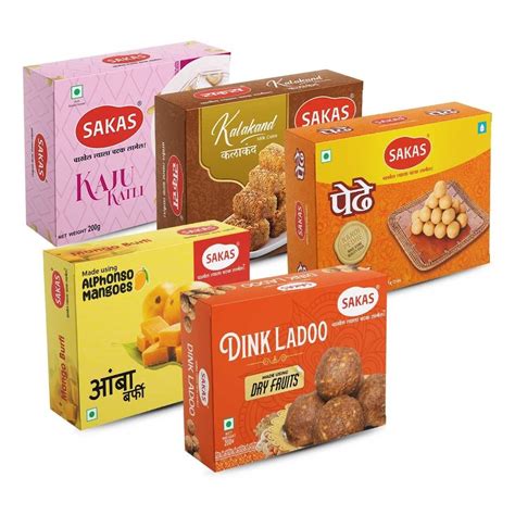 SAKAS Delicious Sweets Combo Collection I Kaju katli, Kalakand, Dink ...